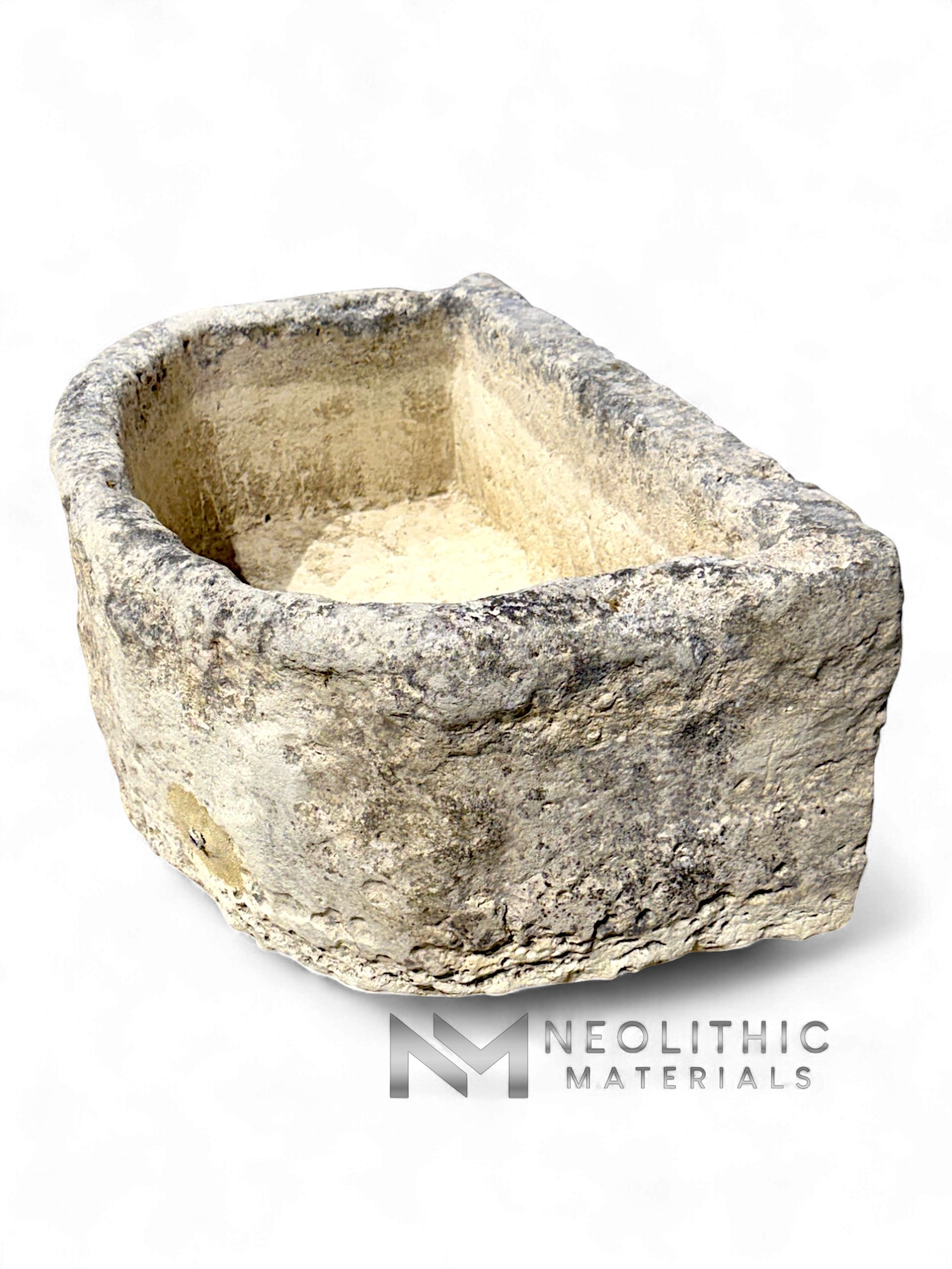 Antique French Limestone Half Moon Trough - Image 3